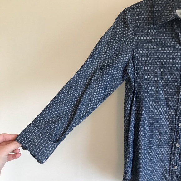Sonoma Chambray Printed Button-up Top - Picture 2 of 5